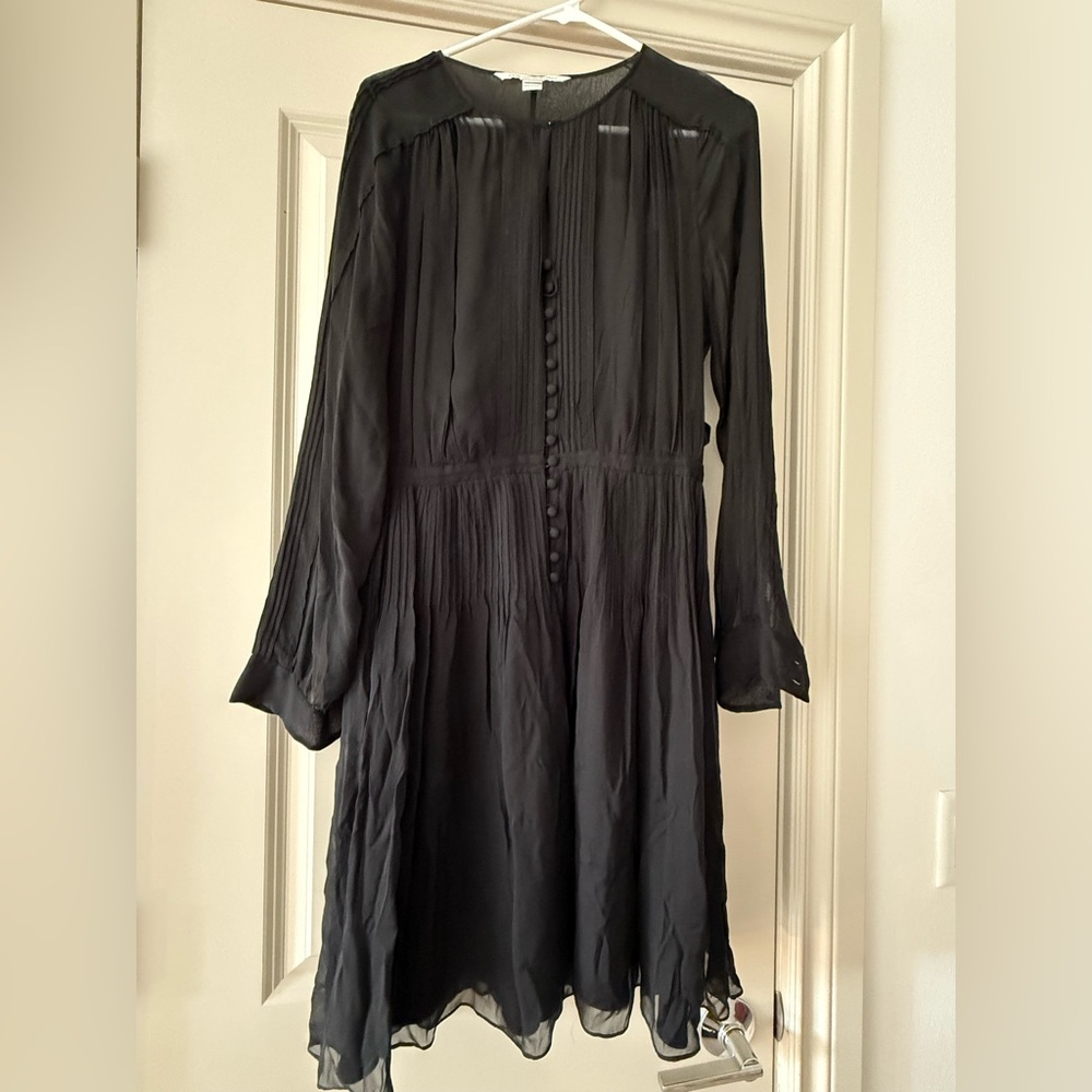 Diane Von Furstenberg Black Long Sleeve Dress